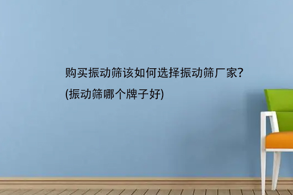 购买振动筛该如何选择振动筛厂家？(振动筛哪个牌子好)